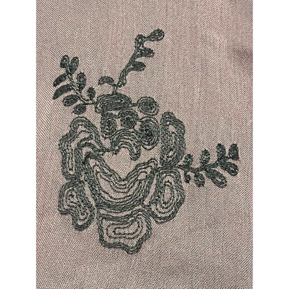 Free People Embroidered Austin Mini Dress long sleeve floral boho lavender Med - Picture 2 of 8